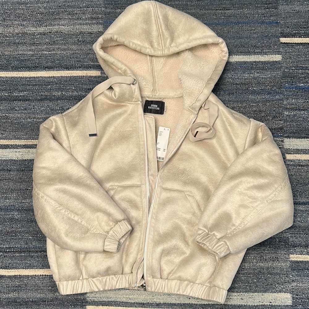 NWT Urban Outfitters Suede Sherpa Jacket